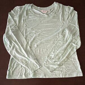 Candace Cameron Bure LS Crewneck Tee in Spring Mint, Women's Size M